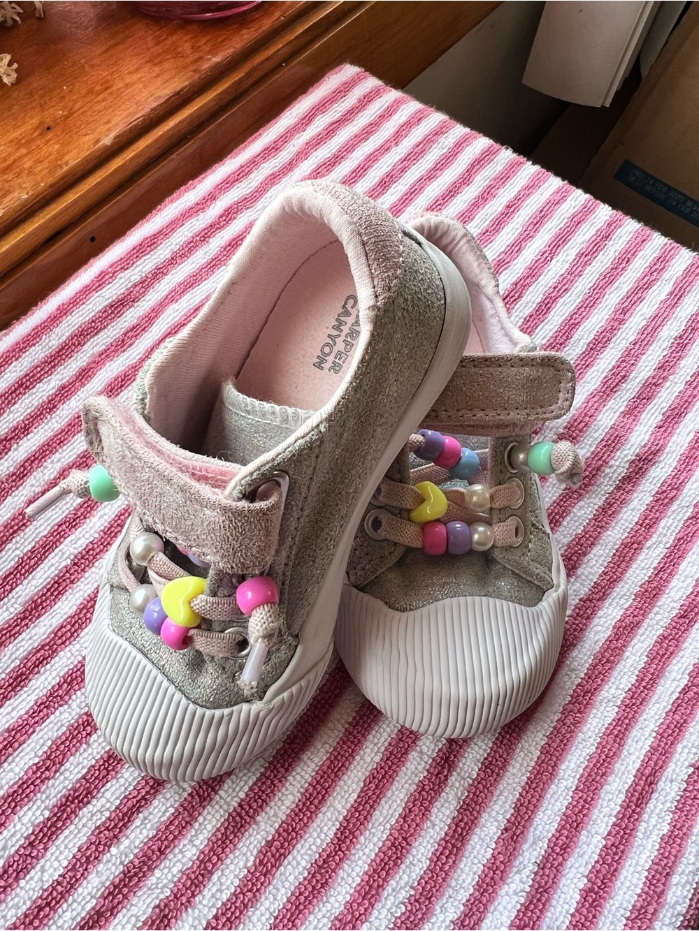 Toddler Lace-Up Sneakers with Bead Detail